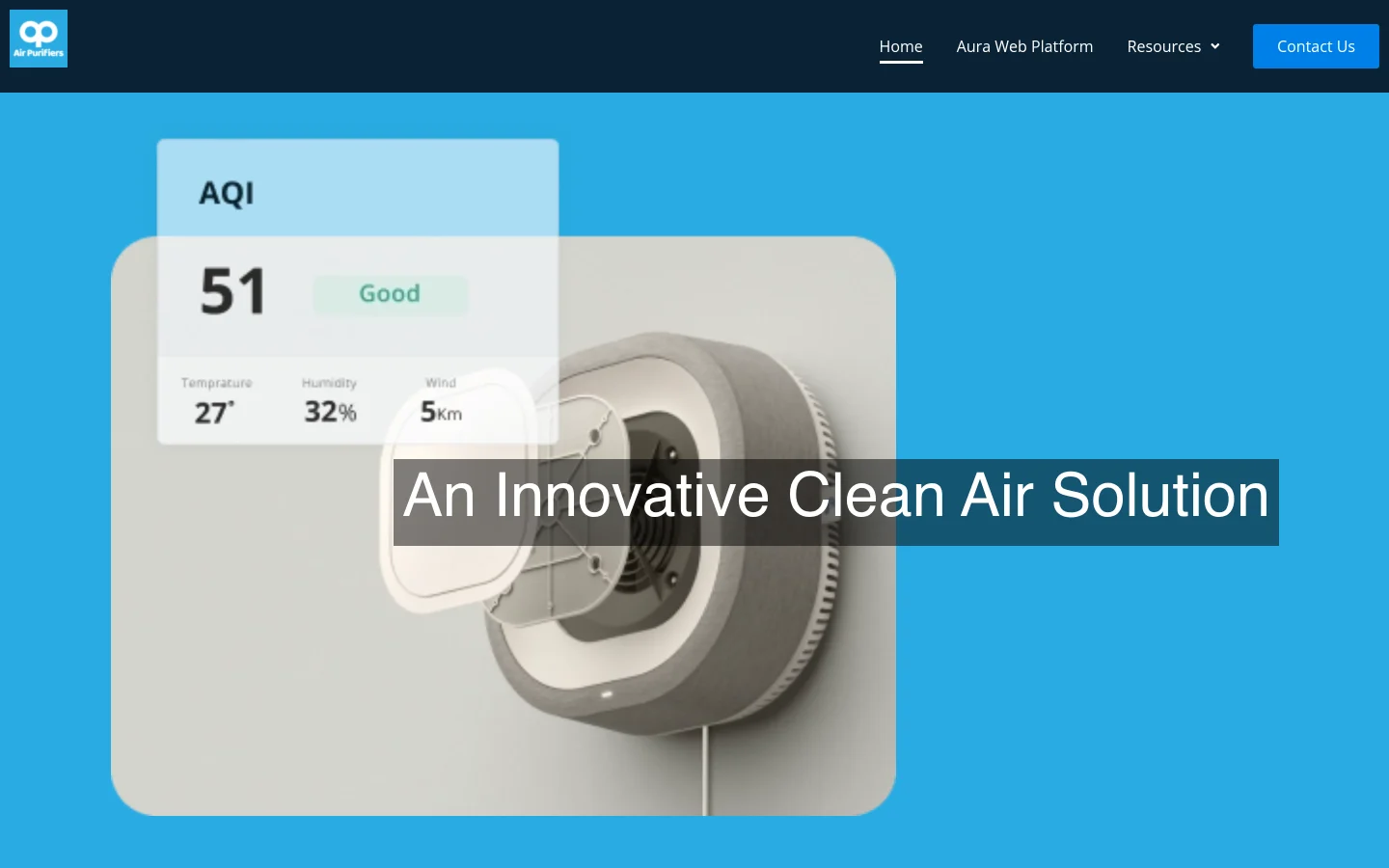 Air Purifiers Limited website homepage, designed and built by Clarity Media