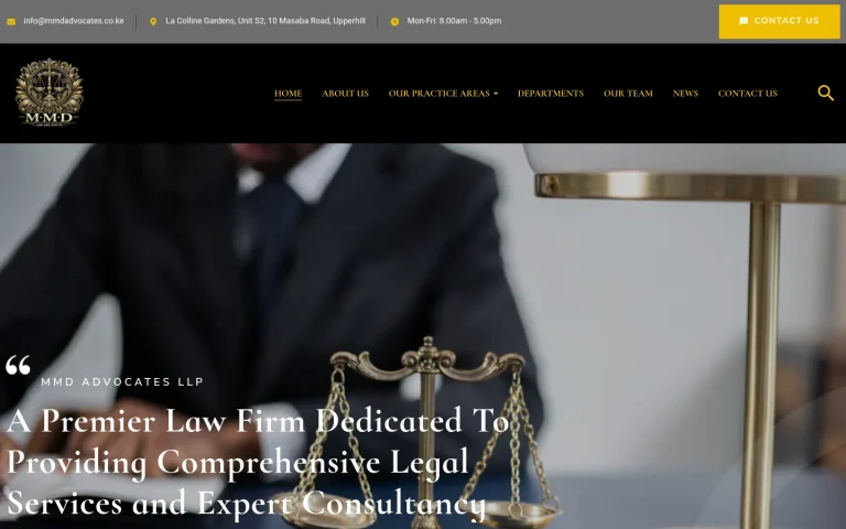 MMD Advocates website homepage, designed and built by Clarity Media